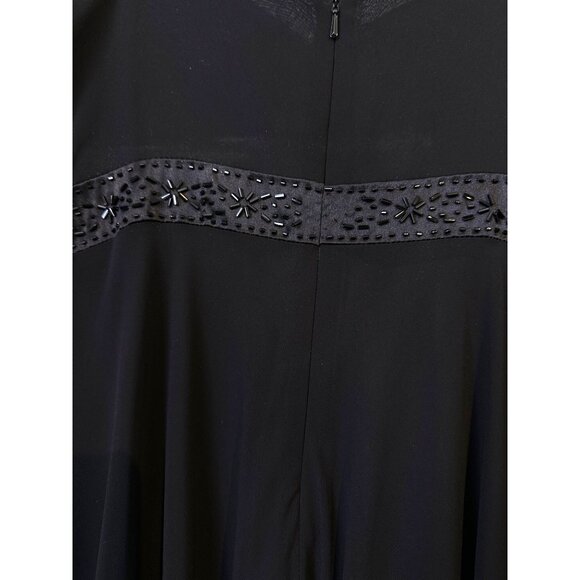 Jones Studio Black Beaded Empire Waist Midi Dress Size 12 party cocktail dress - Picture 15 of 16
